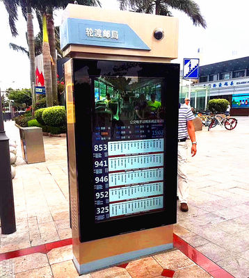 China Metall-Kasten-Touch Screen Kiosk im Freien 65&quot; Android-Taxi-Bus Doppel-Wifi-Werbungs-Anzeige fournisseur