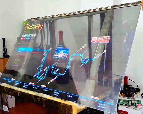 China Großer transparenter OLED-Touch Screen/dünner transparenter Videoglasschirm fournisseur